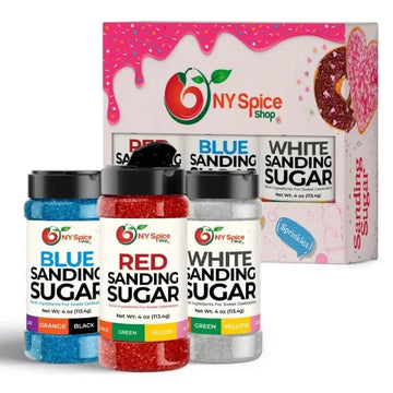 NY Spice Shop Red-White-Blue Sanding Sugar for Memorial Day - Sweet Colorful Edible Sprinkles For Candy Dish - Chocolate Sprinkl
