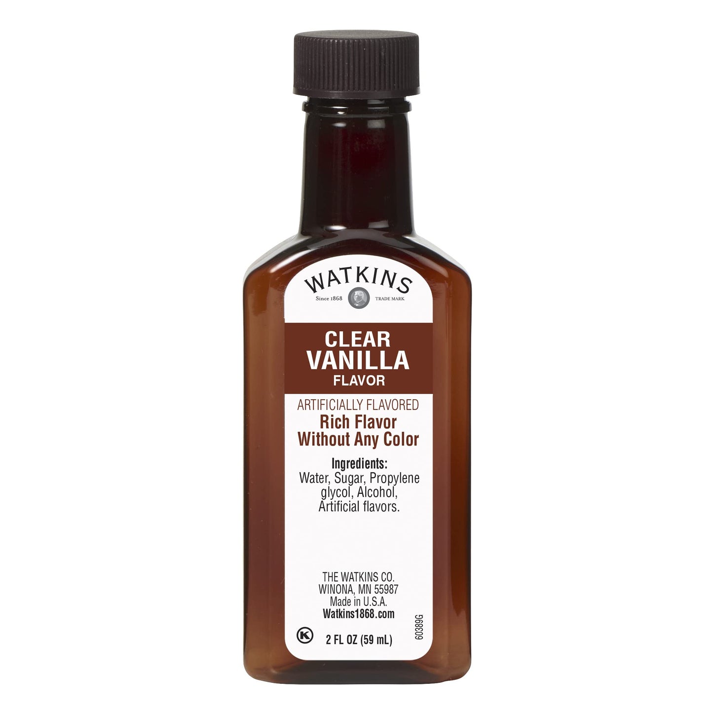 Watkins Clear Vanilla Flavor, 2 Fl Oz, Pack of 12, Model 60389