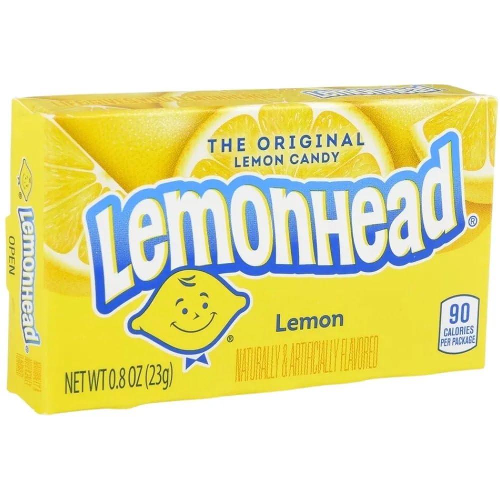 Lemonhead Hard Lemon Candy, 0.8 Ounce Treat-Size Theater Candy Boxes (Pack Of 24)