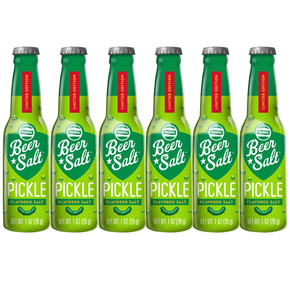 Twang Pickle Beer Salts - Pickled Flavored Seasoning, Pack of 6 Bottles, 1 oz Each