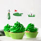 36Pcs Golf Cupcake Toppers Kit, Trophy Golf Ball Shoes Carts Bag Lawn Cupcake Picks Golf Sports Themed Birthday Party Supplies Decorations Decor For Men Baby Shower Birthday Gatherings