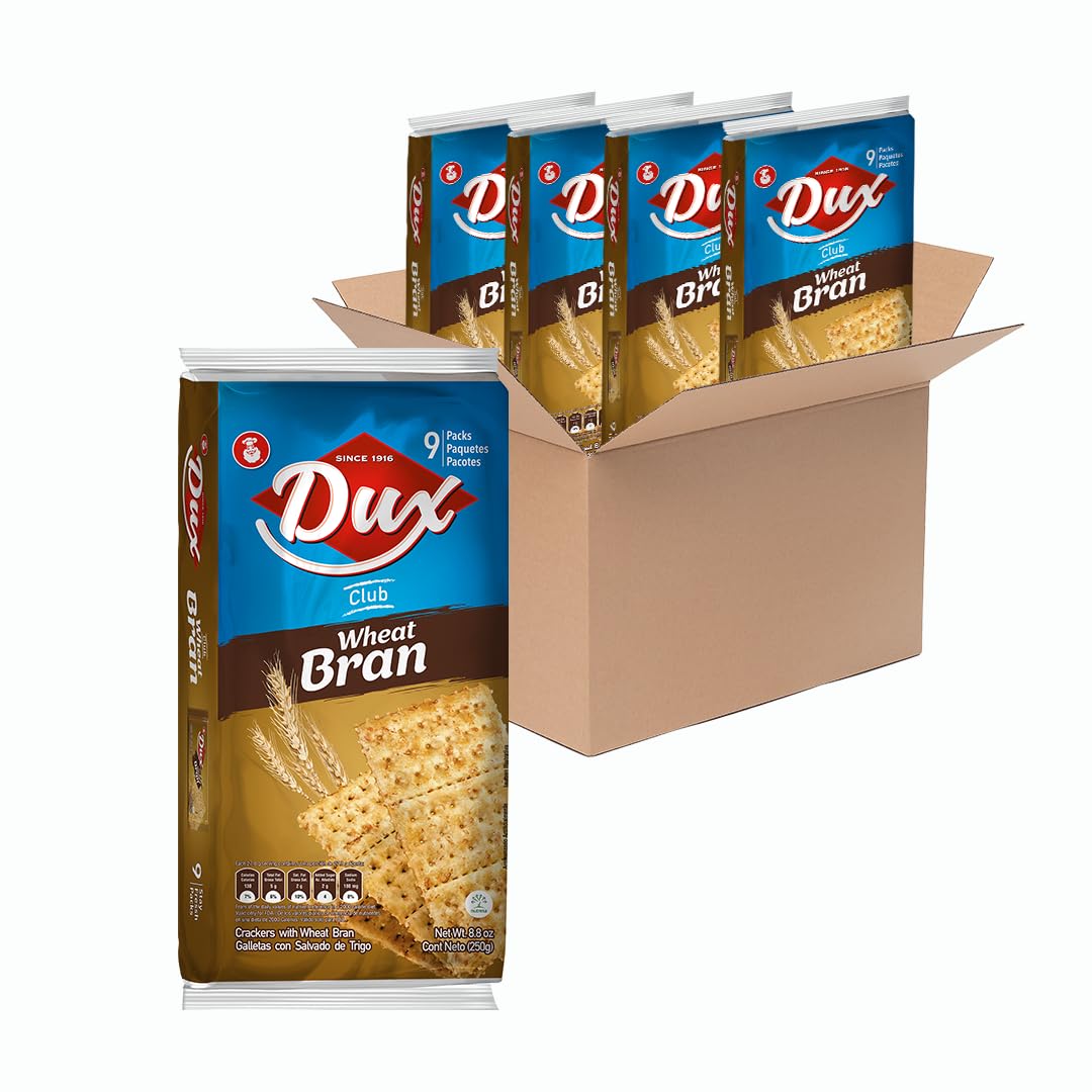 Dux, Wheat Crackers, High In Fiber, Enjoy Anytime, 8.82 Ounce, 1 Box Contains 4 Bags, Each With 9 Individual Packs And Every Pac