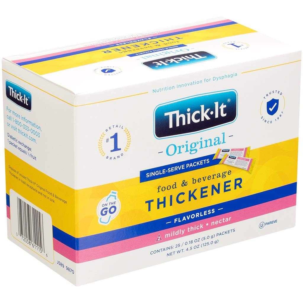 Thick-It Original Food & Beverage Mildy Thick Single-Serve Packets For Dysphagia (Iddsi), Nectar Consistency, Digestible Swallowing Aid, Easy-To-Mix & Instant Dissolve, 5G Packet (200 Pack)