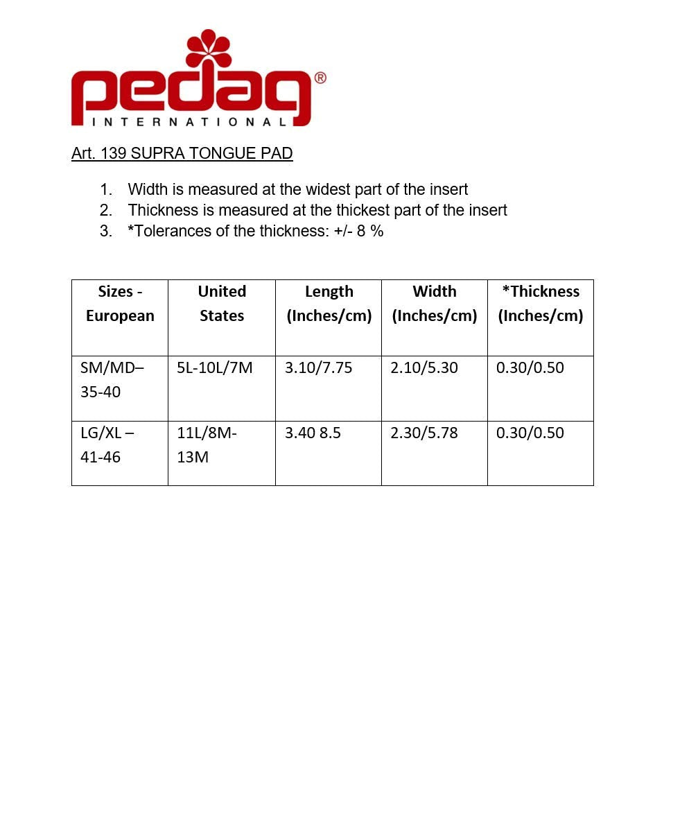 Pedag Supra  German Handmade Shoe Tongue Pads  Soft Suede Leather And Memory Foam Shoe Padding  Solves Loose Shoes Problem  1 Pa