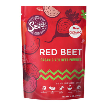 Suncore Foods Organic Red Beet Powder, Red Food Coloring Powder, Gluten-Free, Non-Gmo, Organic 5Oz (1 Pack)
