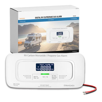 Pangaea Rv Carbon Monoxide & Propane Dual Gas Detector - Hard-Wired Dc 12V, Large Lcd Display, 85Db Loud Alarm, Easy Reset/Test 