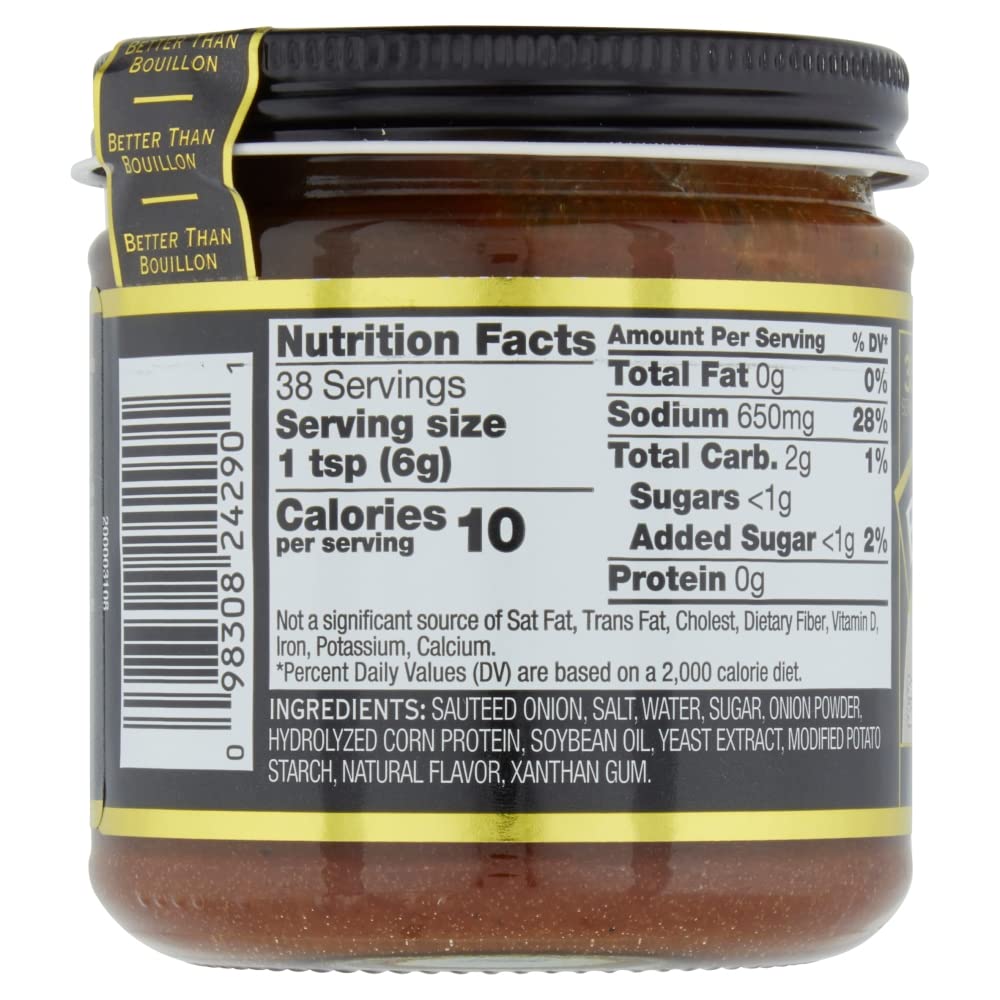 Better Than Bouillon Premium Sauteed Onion Base, Made From Sauteed Onions, Blendable Base For Added Flavor, 38 Servings Per Jar (8 Ounce (Pack Of 2))