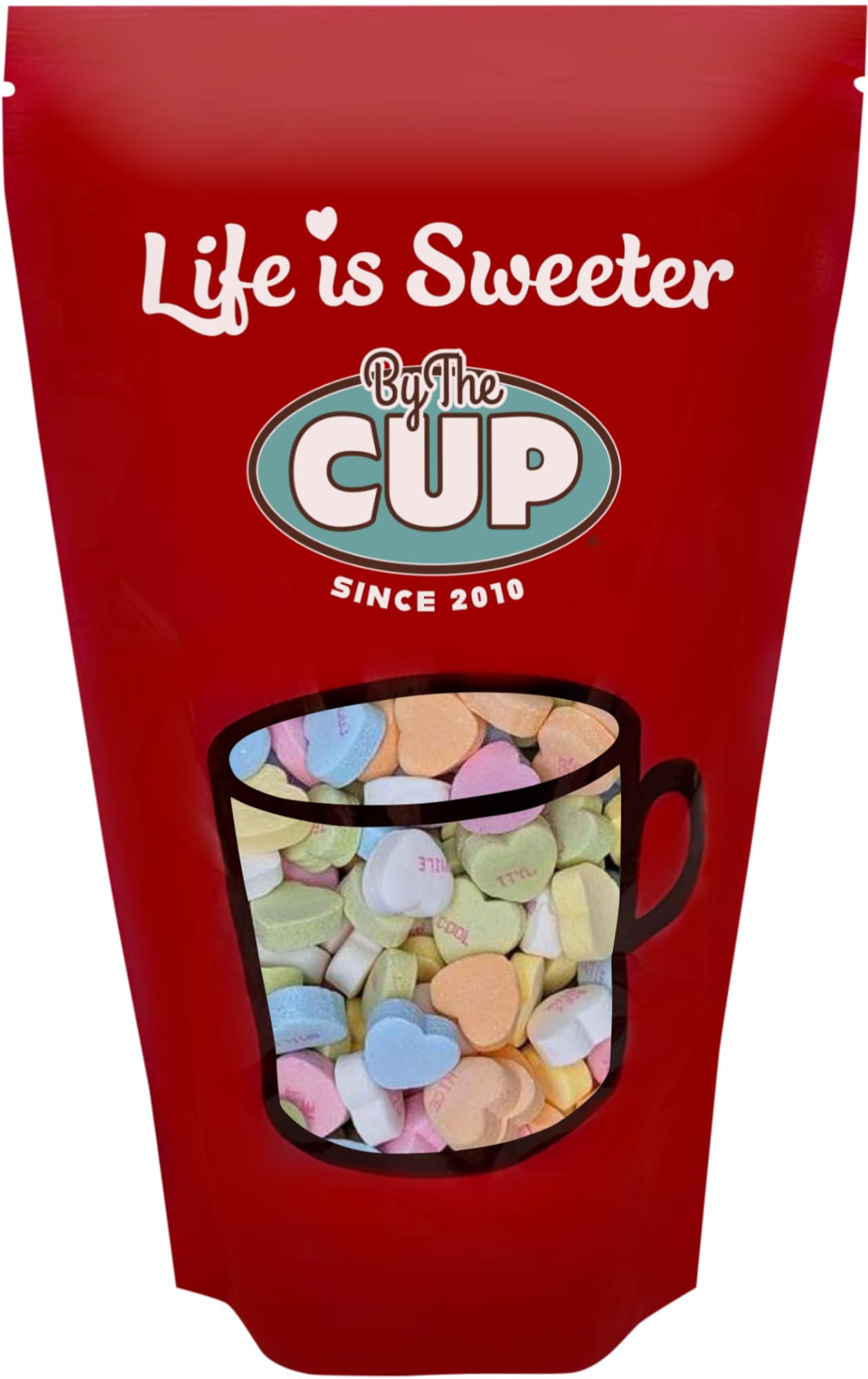 By The Cup Small Candy Conversation Hearts, 2.5 Pound Bulk Bag, Orange