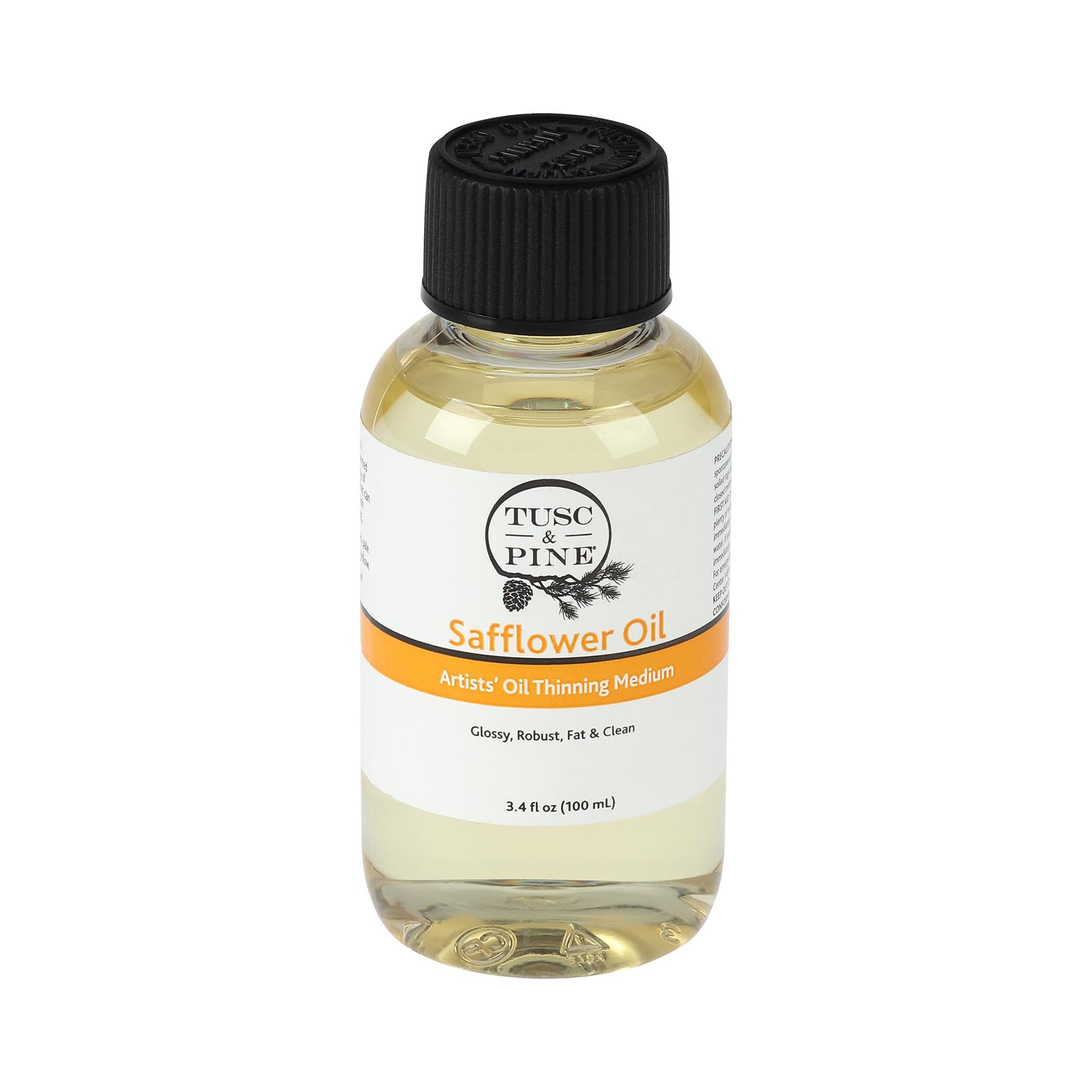 Tusc & Pine Purified Safflower Oil for Painting - 3.4 Oz Bottle, 2 Pack - Professional Artists Paint Medium, Enhance Flow & Tra