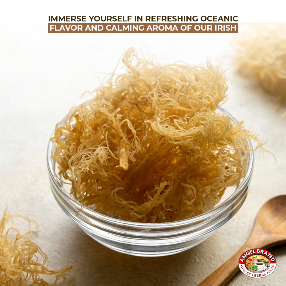 Angel Brand Irish Sea Moss Pouch - Nutrient Rich Sea Vegetable - 1 Lb