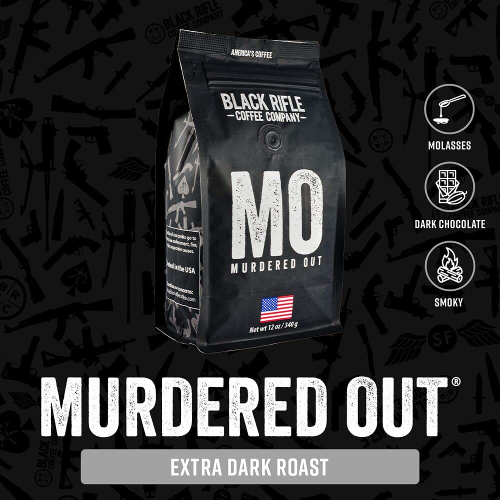Black   Coffee Company Whole Bean Dark Roast Coffee, 12oz Bag, Roasted Blend, Colombian & Brazilian Beans, Model 30-004-12W
