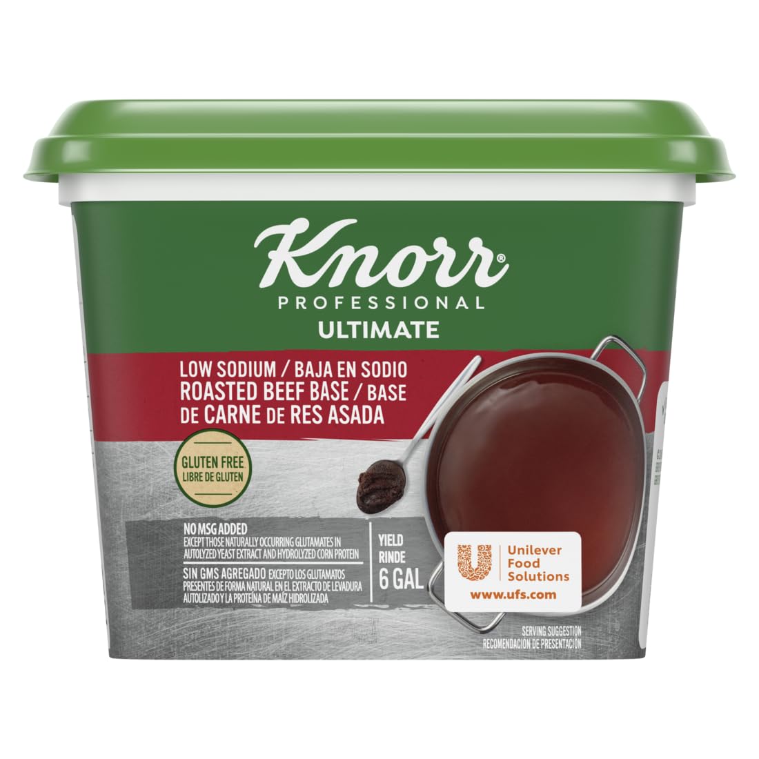 Knorr Professional Low Sodium Beef Paste Base, Gluten Free, No MSG, 16 Ounce (Pack of 6)