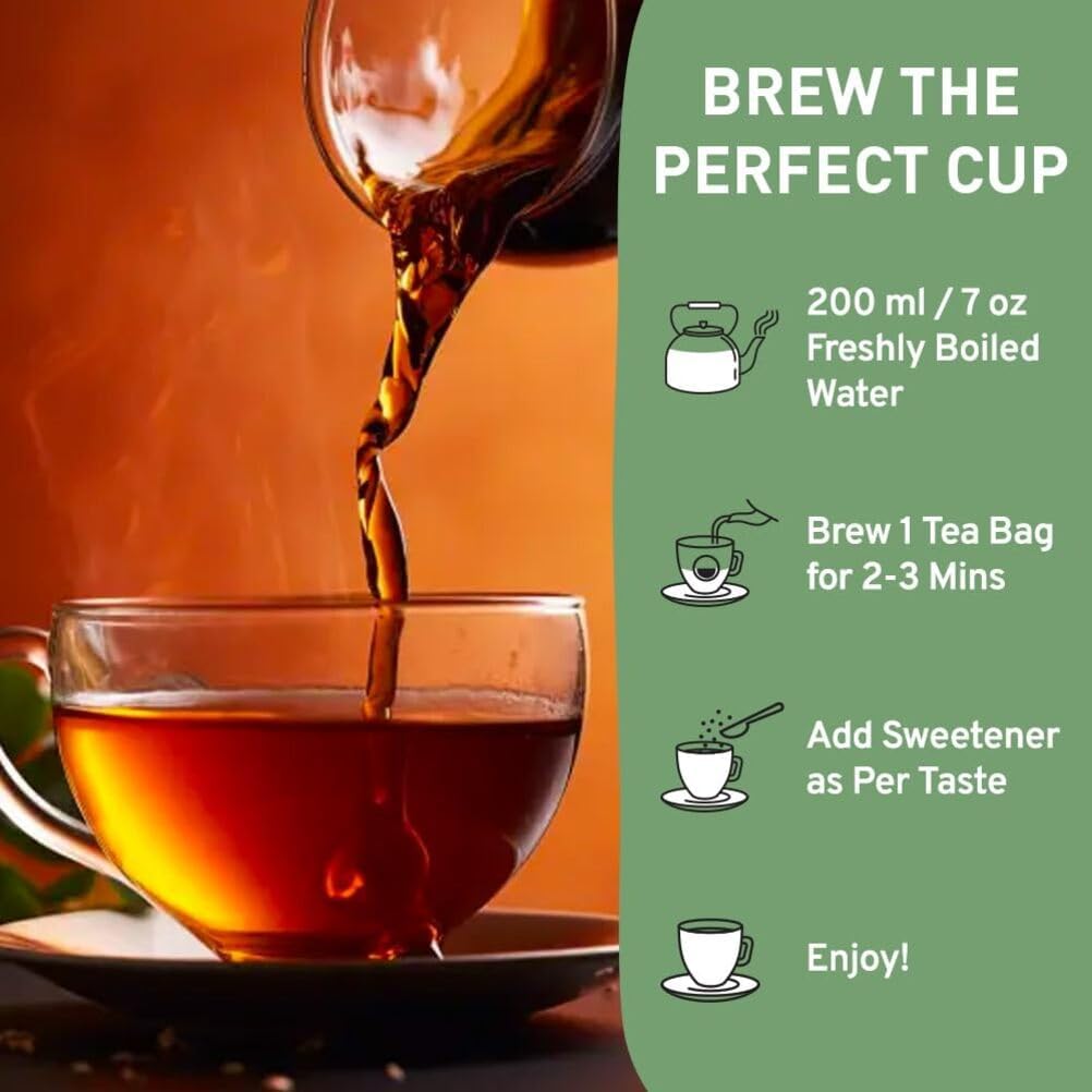 HANDPICK Organic English Breakfast Black Tea Bags - Strong, High-Caffeine, 100 Count, Eco-conscious Packaging