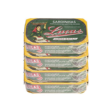 Luas Portuguese Sardines In Olive Oil - Pack Of Four 4.23Oz Cans - Product Of Portugal