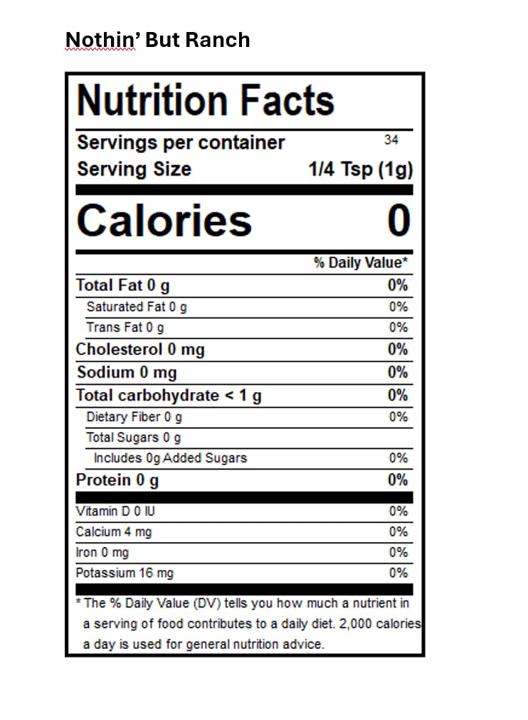 Dak'S Spices Nothin' But Ranch Blend | 100% Salt & Sugar Free | Healthy Seasoning | Msg, Preservative & Potassium Chloride Free
