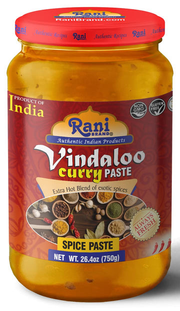 Rani Vindaloo Curry Cooking Spice Paste, Hot! 26.5oz (750g) Glass Jar ~ No Colors | All Natural | NON-GMO | Vegan | Gluten Free 