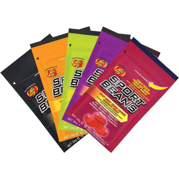 Sport Beans, Fruit Punch Flavor, 1 Ounce Resealable Bag -Energizing Jelly Beans With Electrolytes, Vitamins, And Natural Fruit F