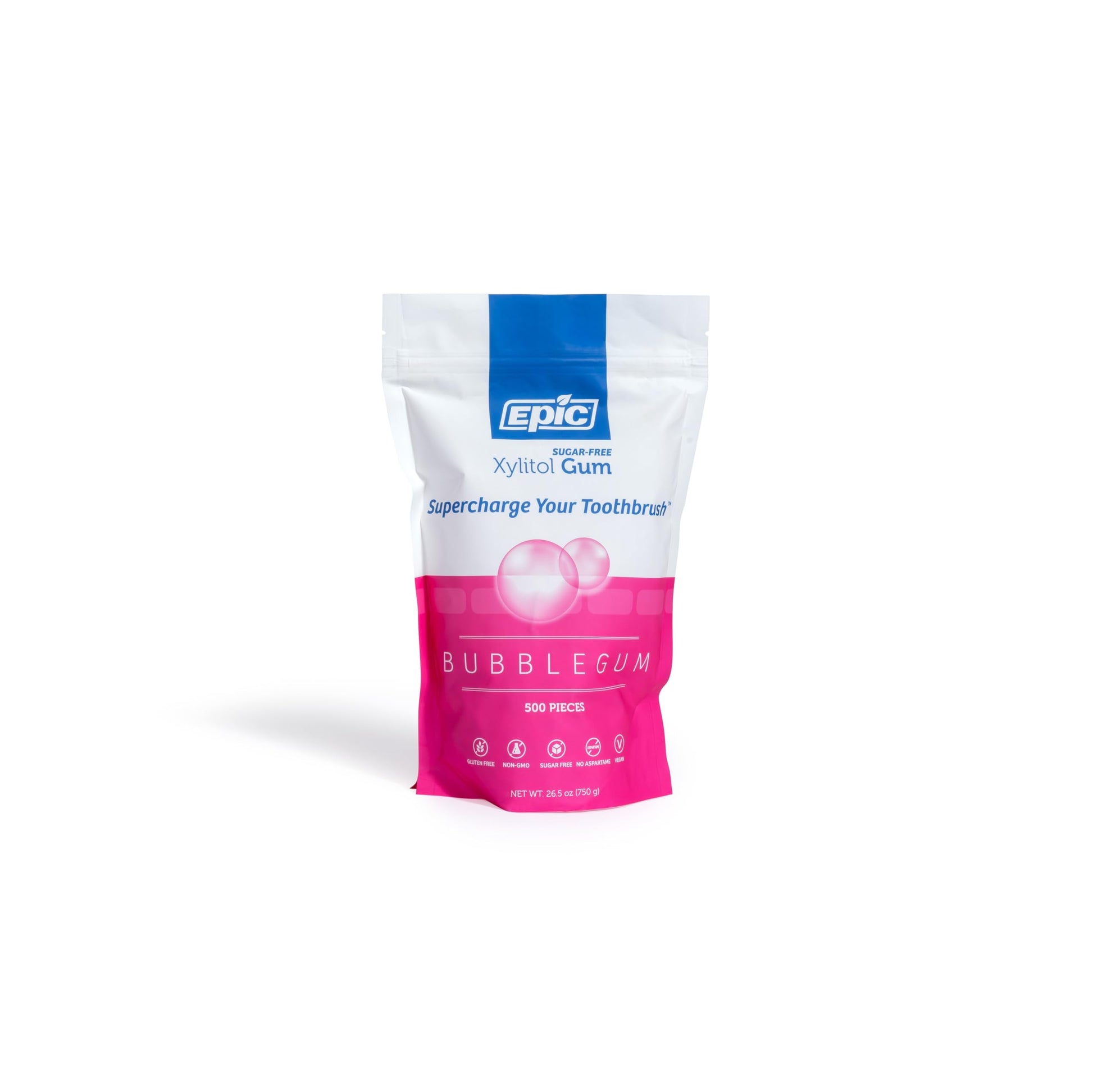 Epic Gum - Aspartame Free 100% Xylitol - Chewing Gum Sugar Free Gum - Bubblegum Flavored, 500 Pieces (Pack of 1)