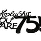 Veegood 75th Birthday Cake Topper - Black Glitter, Funny Design, Glitter Card Material, Model T69