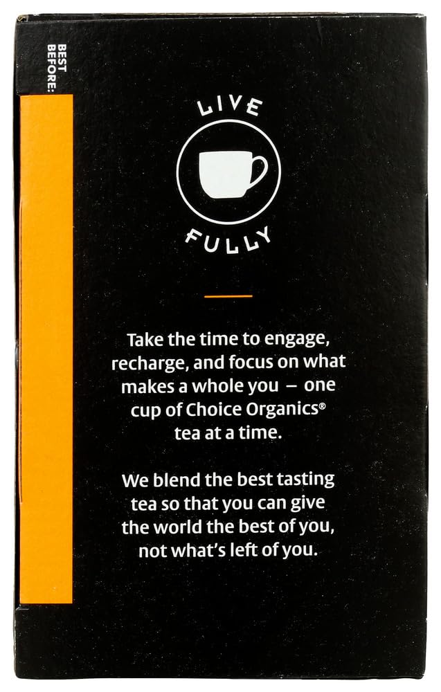 Choice Organic Teas Mandarin Ginger Herbal Tea - 48 Tea Bags, Organic, 16 Count (Pack of 3)