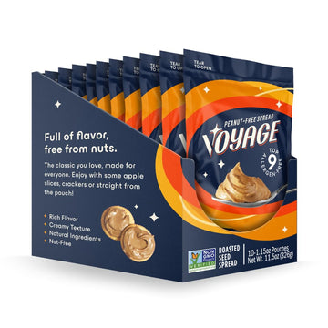 Voyage Foods Peanut Butter Alternative Roasted Seed Butter, Nut Free, Top 9 Allergen Free, Single Serve Packet, Kids Snacks, Hig