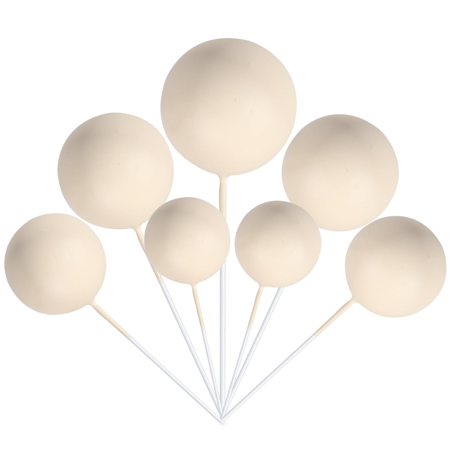 Rssta i Foam and Metal Cake Toppers, 30 PCS Mini Balloon Balls, Khaki, Model XM402, Baby Shower, Birthday, Wedding Decorations