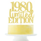 Yetxel 1980 Cake Topper, Handmade Golden Glitter, 45th Birthday Decoration for Men and Women