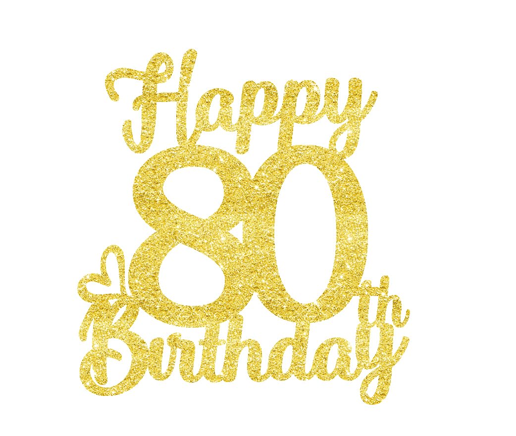 80 Birthday Cake Toppers-Gold Glitter, Eighty Cake Topper, 80 Cake Topper, 80Th Birthday Decorations,80Th Birthday Cake Topper,