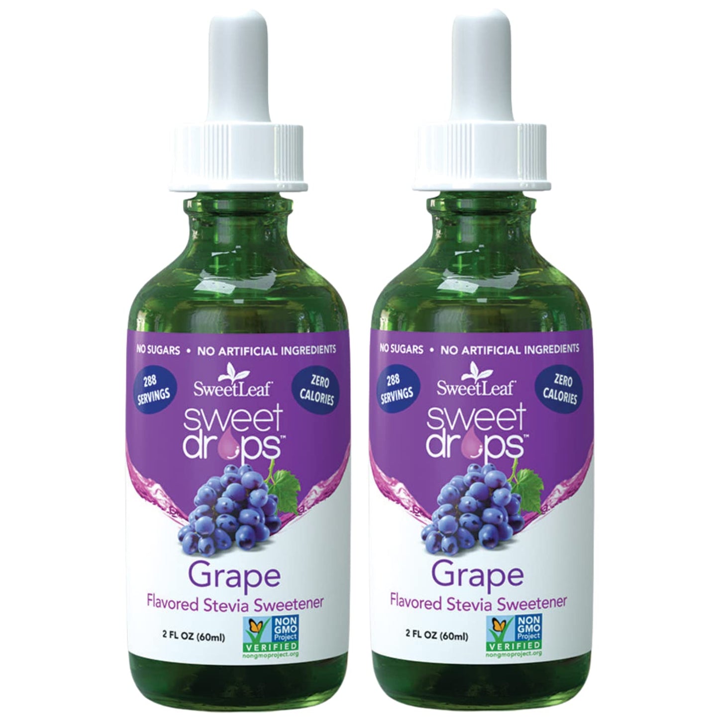 Sweetleaf Stevia Sweet Drops Grape - Liquid Stevia Drops Sweetener, Zero Calorie, Non-Gmo Stevia Liquid Sugar Substitute For Sug