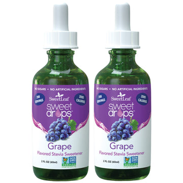 Sweetleaf Stevia Sweet Drops Grape - Liquid Stevia Drops Sweetener, Zero Calorie, Non-Gmo Stevia Liquid Sugar Substitute For Sug
