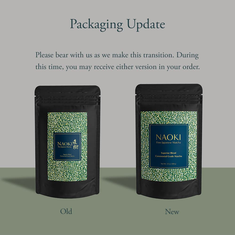 Naoki Matcha Superior Ceremonial Grade Matcha Green Tea Powder, 100g (3.5oz), Authentic Japanese First Harvest from Uji, Kyoto