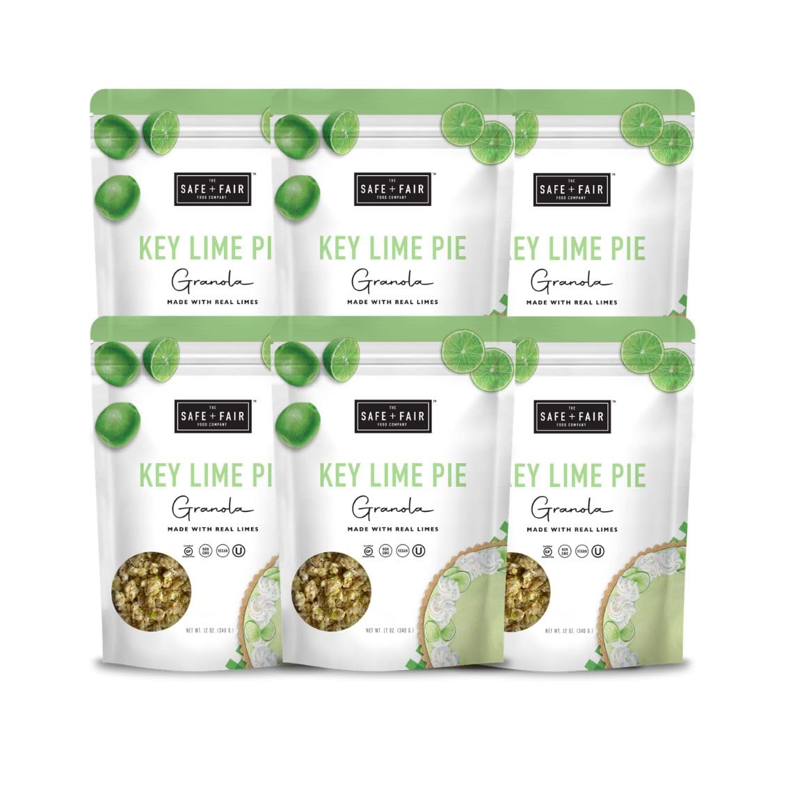 The Safe + Fair Key Lime Pie Granola – Gluten-Free, Vegan Snack – 12oz, 6 Pack
