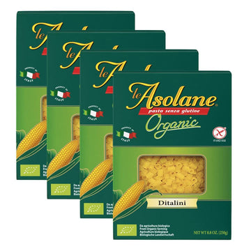 Le Asolane Certified Organic Gluten Free Ditalini Pasta | 4 Pack | Authentic Imported Italian Gourmet Pasta from Select Premium 