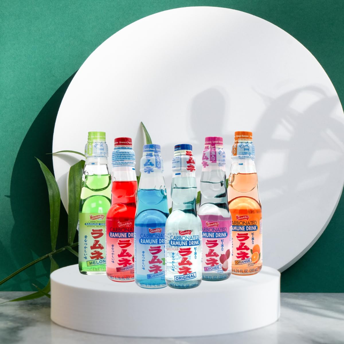 Unha'S Asian Snack Box Ramune Japanese Marble Soda Variety Pack - Multiple Flavors - Original, Strawberry, Blueberry, Melon, Lyc