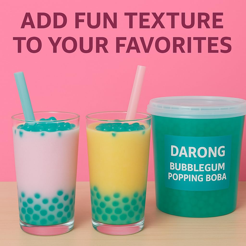 Bubblegum Popping Tapioca Busting Pearls - (7 Lbs) Yogurt Smoothie Fun Party Toppings Bubble Tea
