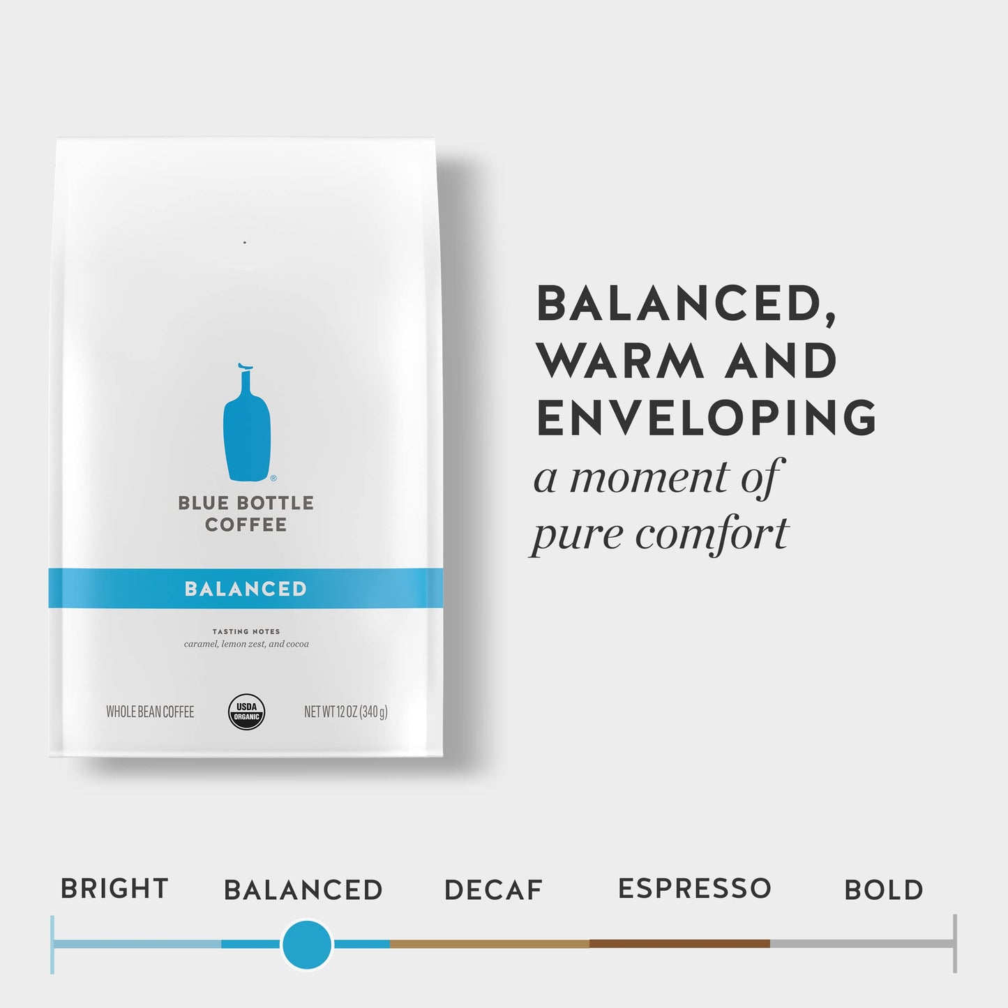 Blue Bottle Coffee Whole Bean Organic Coffee, Medium Roast, 12 oz Bag, 6 Pack - Balanced Flavor for Coffee Lovers