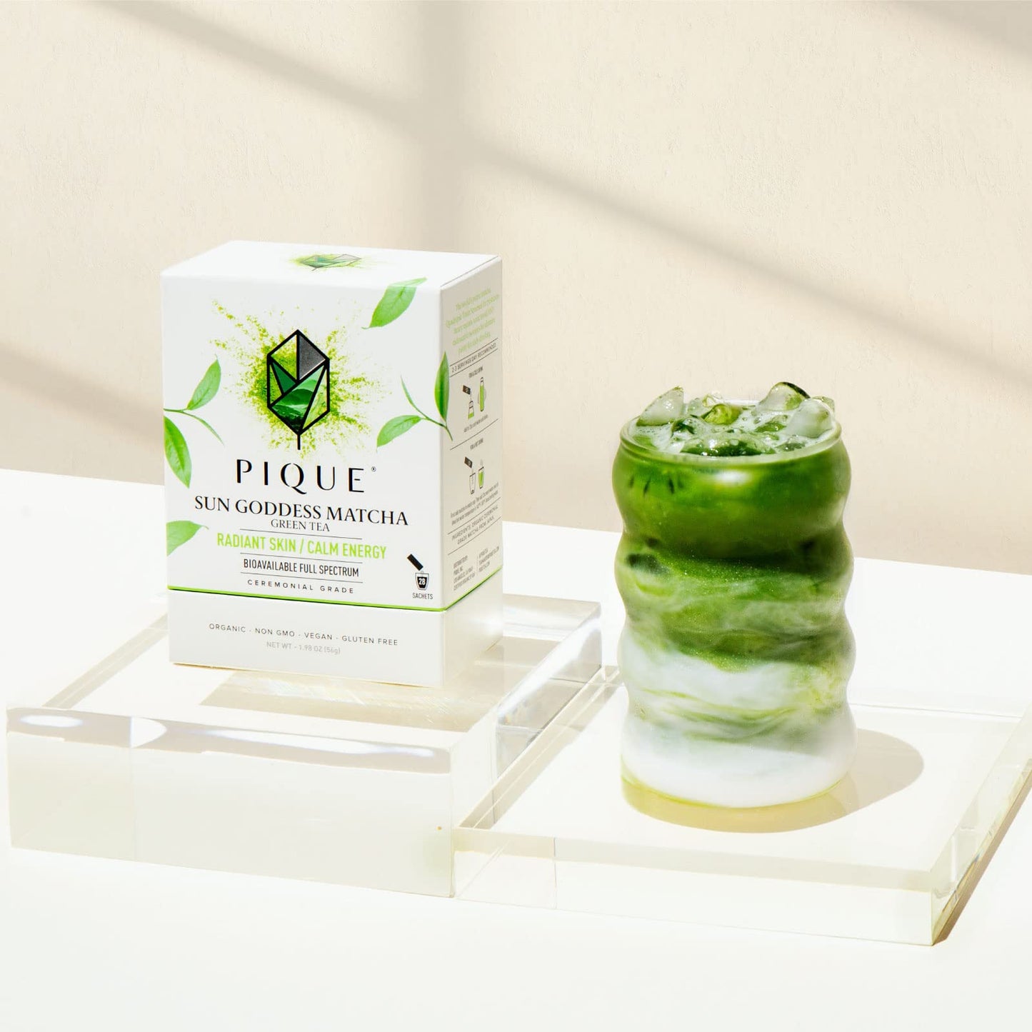 PIQUE Pique Organic Sun Goddess Matcha Green Tea Powder, Ceremonial Grade, 28 Count (Pack of 1)
