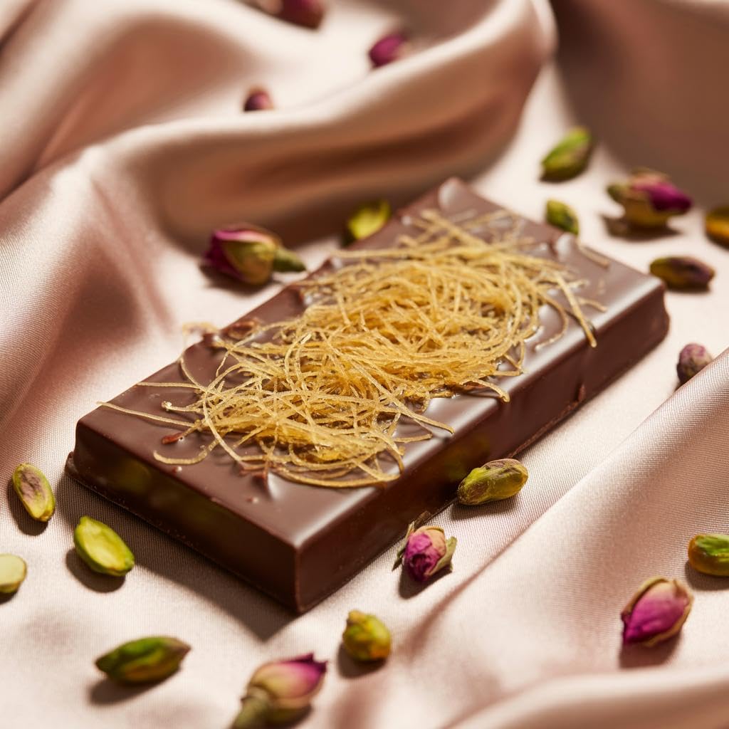 Dubai Chocolate Bar with Pistachio - 3.5 oz - Handmade Viral Dubai Chocolate - Crispy Shredded knafeh with Rich Chocolates  Ready to Eat  Perfect for Christmas (Pack of 1)
