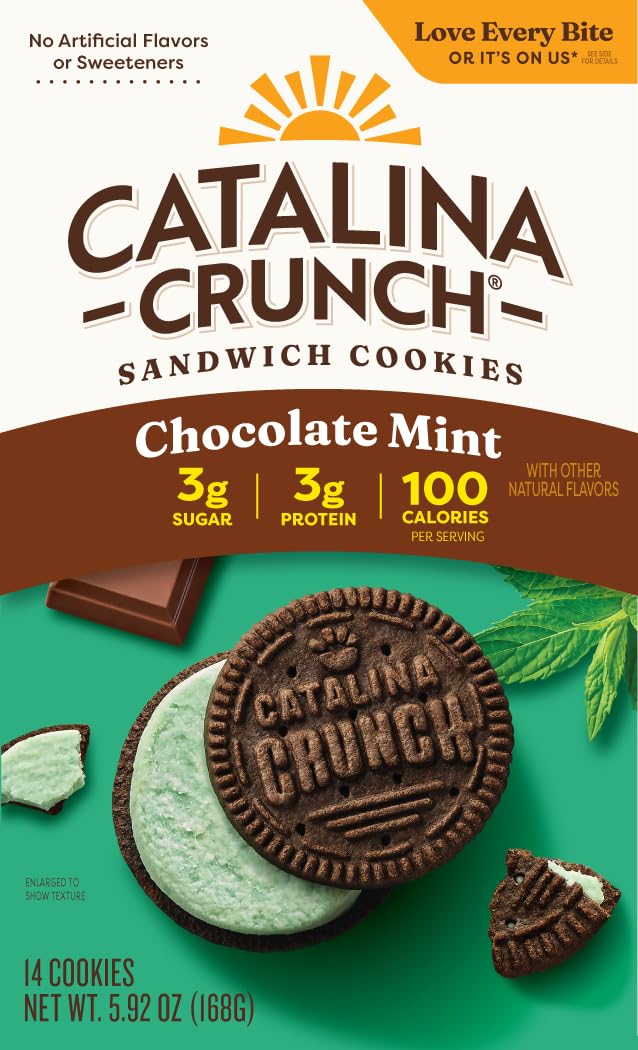Catalina Crunch Protein Cookies, 4g Protein per Serving | Low-Sugar Sandwich Cookies | Gluten Free, Vegan | Keto Dessert Snacks 