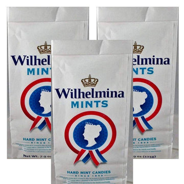 Fortuin Wilhelmina Peppermints Candy - 3 Packs of Hard White Mints, 7.9 oz Total - Dutch Holland Sweets