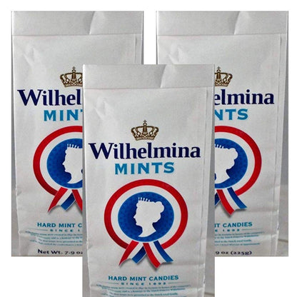 Fortuin Wilhelmina Peppermints Candy - (3-Packs) - Dutch Holland Hard White Mints Candies, 7.9 oz. Per Bag