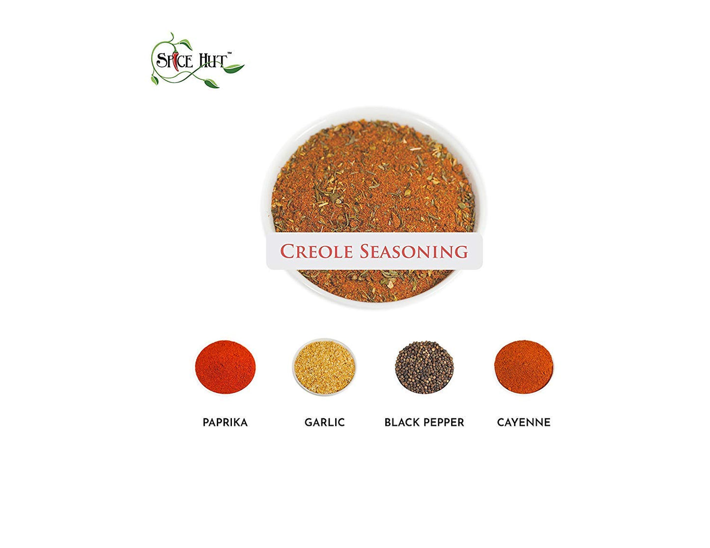 The Spice Hut Creole Seasoning Organic 4oz Glass Jar - All-Natural, Kosher, Gluten Free, Vegan, Keto, No MSG