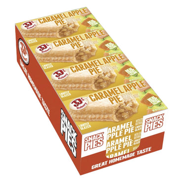 JJs Bakery Caramel Apple Pie Snack Pies, Individual Dessert, Fresh-Baked, Nut-Free, Kosher Parve, 4 Oz Each (Pack of 12)