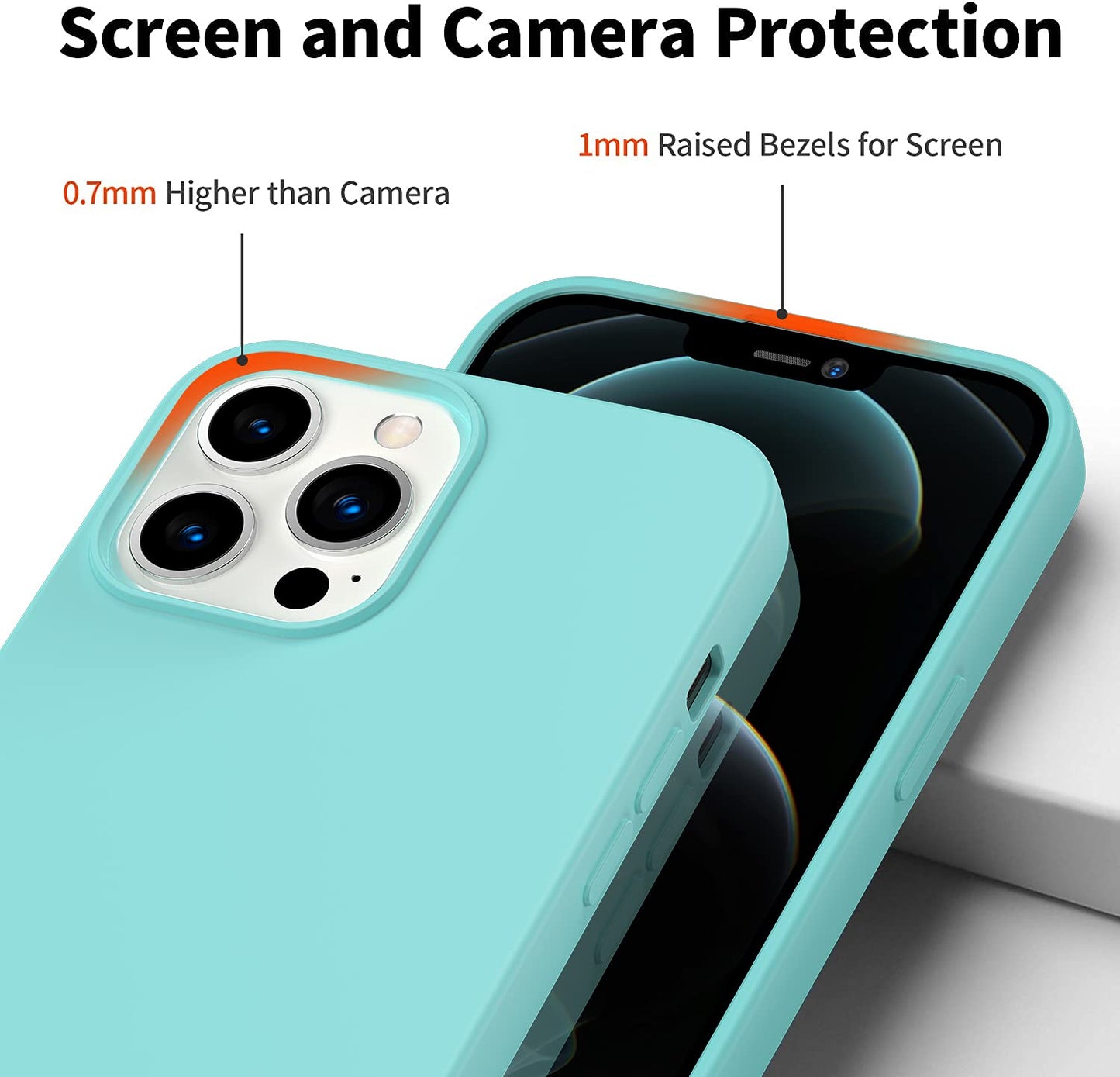 Amytor Designed For Iphone 13 Pro Max Case, Silicone Ultra Slim Shockproof Phone Case With Soft Anti-Scratch Microfiber Lining,