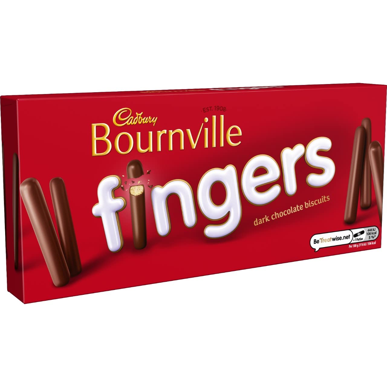 Cadbury Bournville Fingers Dark Chocolate Biscuits Cookies, 110 G