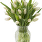 KaBloom Flowers -Valentine's Day Collection - 20 White Tulips with vase, Gift for Birthday, Sympathy, Anniversary, Get Well, Tha