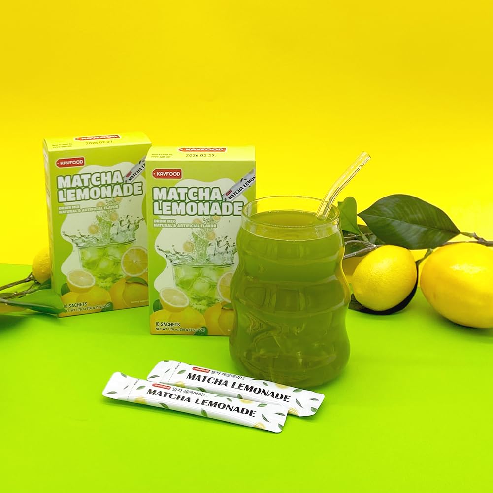 Kayfood Premium Teaade Matcha Lemon & Peach Oolongade Oolong Tea, Mix Powered Sugar Free, Diet, Korean Beverage, Dlended Hot & I