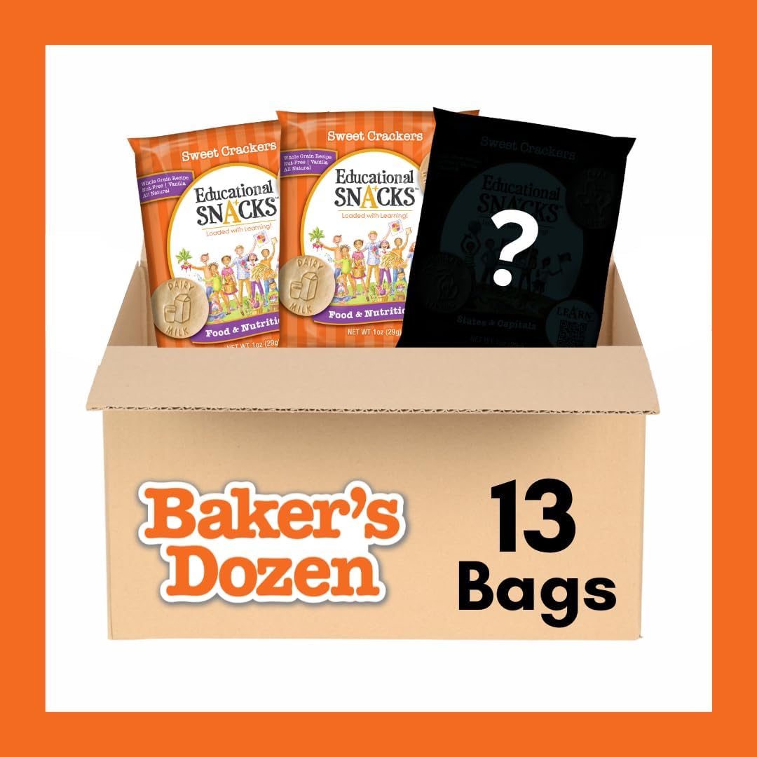 DICK & JANE EDUCATIONAL SNACKS – Nut-Free Kids Snacks, 12-Pack, 1 Ounce Each, All-Natural, After-School & Lunchbox Snacks