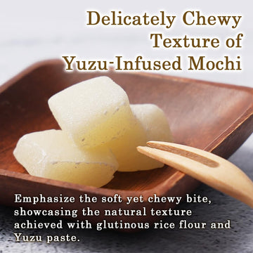 Tomosan Yuzu Mochi Candy, Traditional Japanese Citrus Sweets With Yuzu Paste, Soft & Chewy (300G / 10.58Oz)