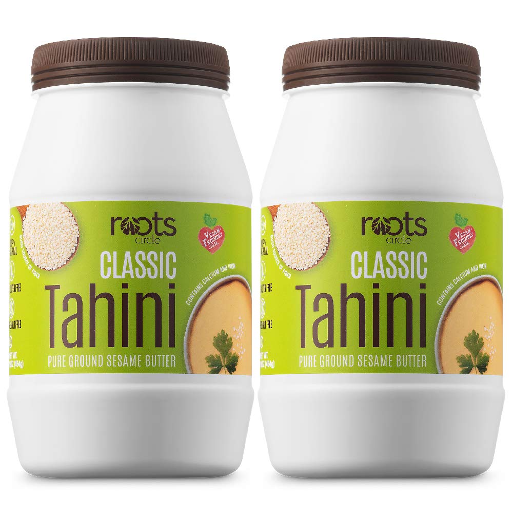 Roots Circle All-Natural Sesame Tahini Paste | 100% Pure Rich & Creamy Ground Sesame Seed Paste For Hummus, Tahini Sauce, Dressi